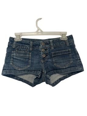 VTG American Eagle Low Rise Shorts 2 Blue Jean Hip Micro Denim Y2K Booty Dukes